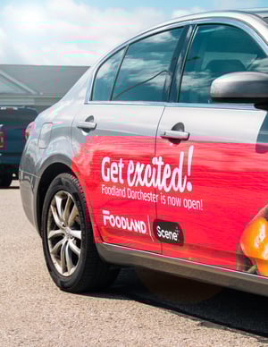 Foodland branded vehicle wrap ads