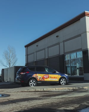 Taco Time branded food delivery vehicles