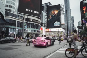 Baskin Robbins branded Tesla drives through Toronto